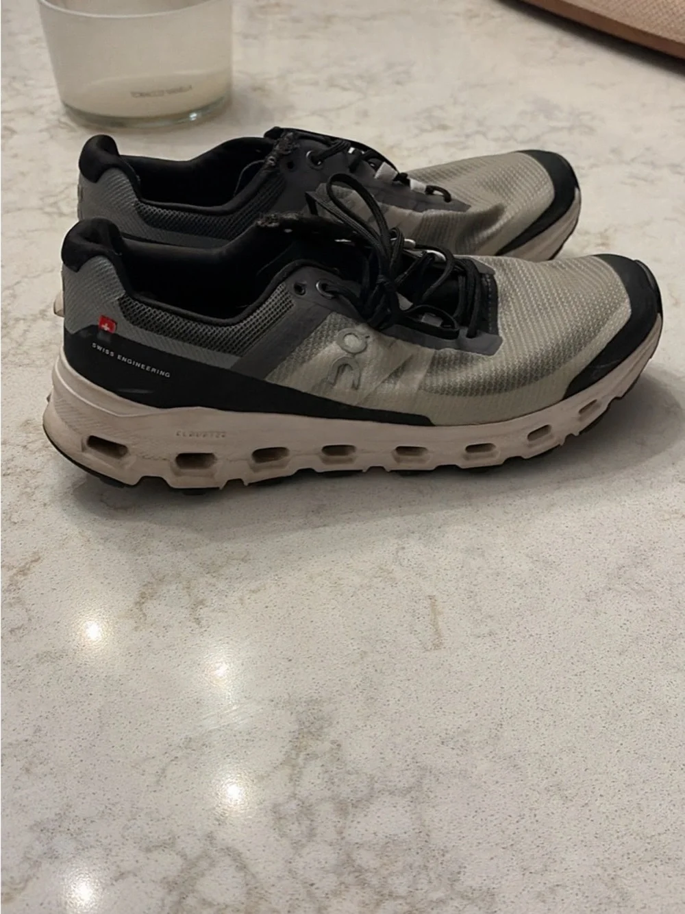 Women's Athletic Running Shoes in Olive Green and Black